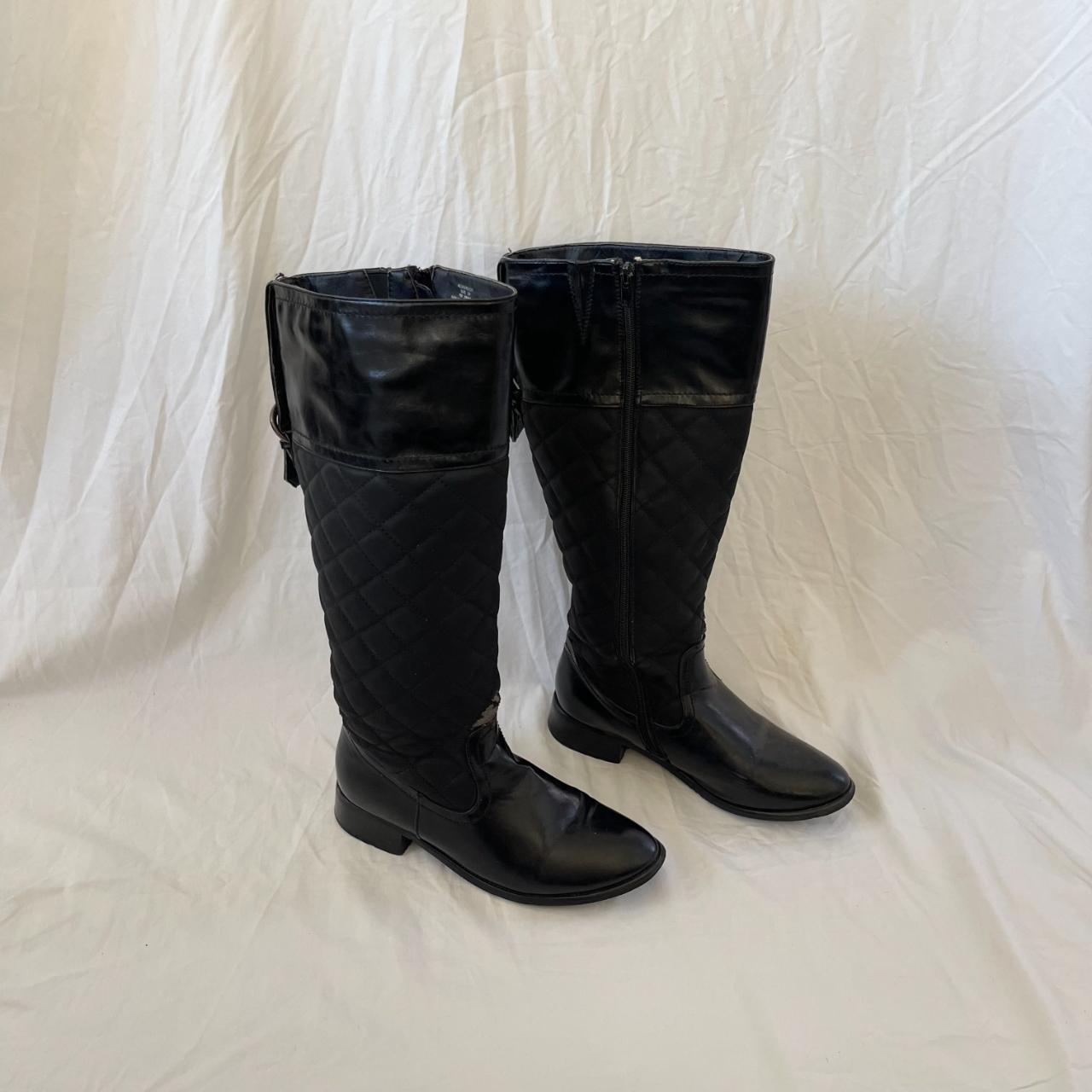 quilted knee high boots