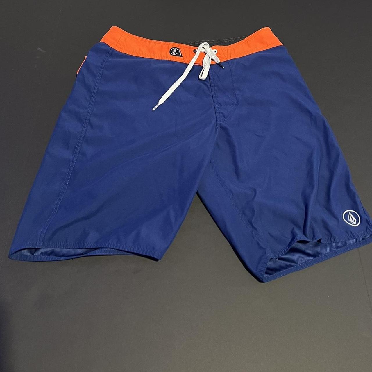 Volcom Men's Orange and Navy Swimsuit-one-piece | Depop