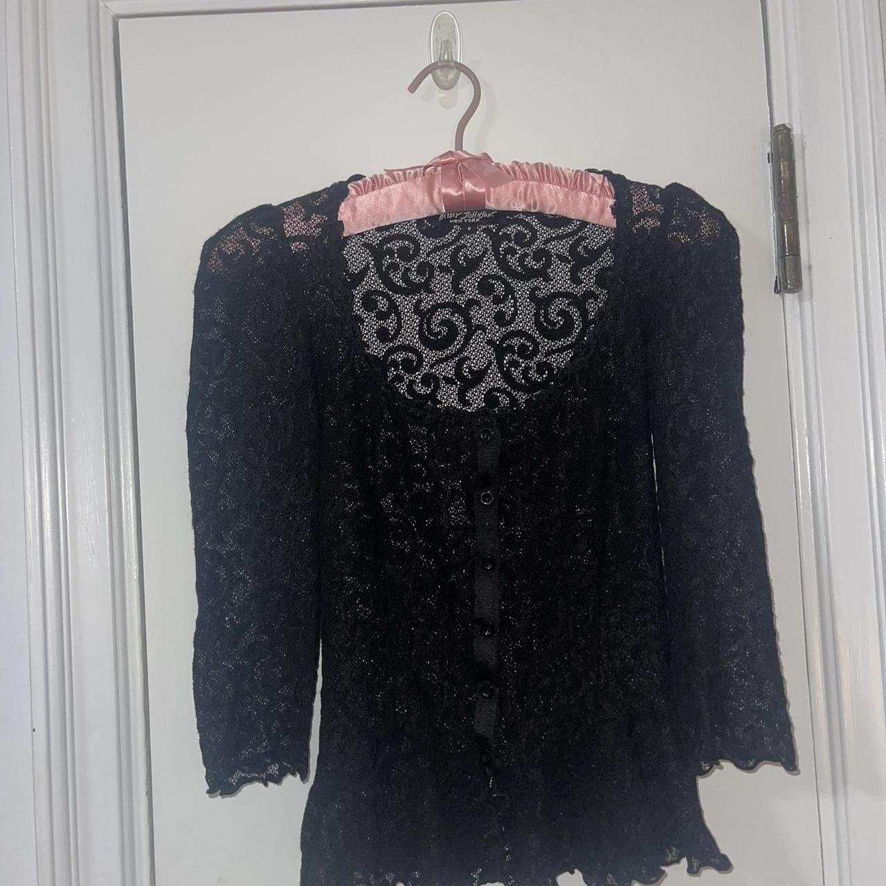 Vintage Betsey Johnson Lace Cardigan Size S-runs... - Depop