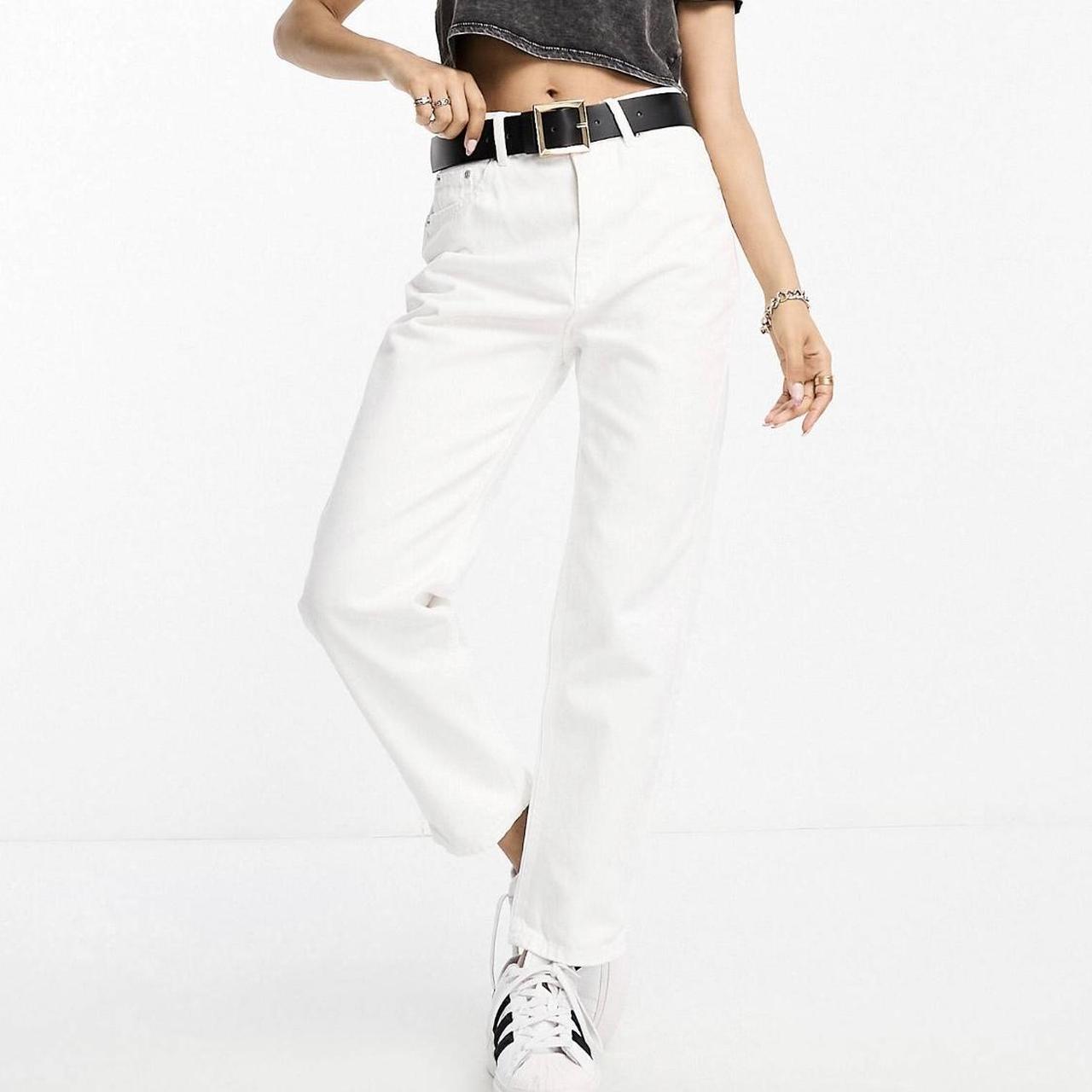 Pull And Bear White Mom Jeans Pull Bear Petite White Mom Jeans New