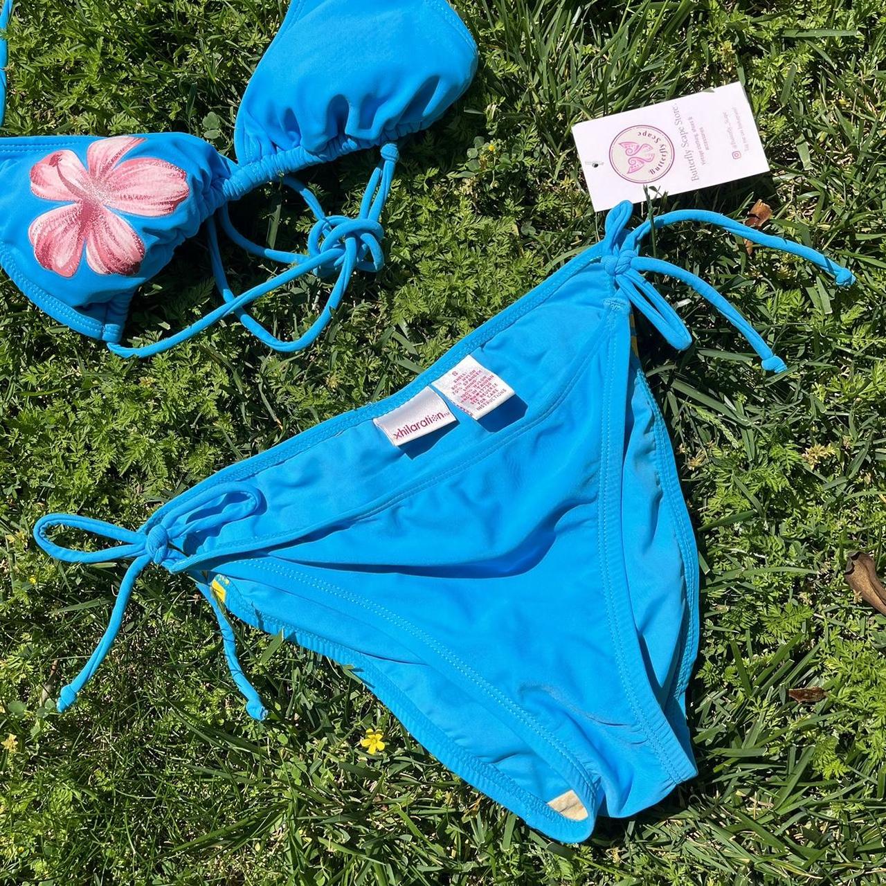 Xhilaration Women's Blue and Pink Bikinisandtankinisets Depop
