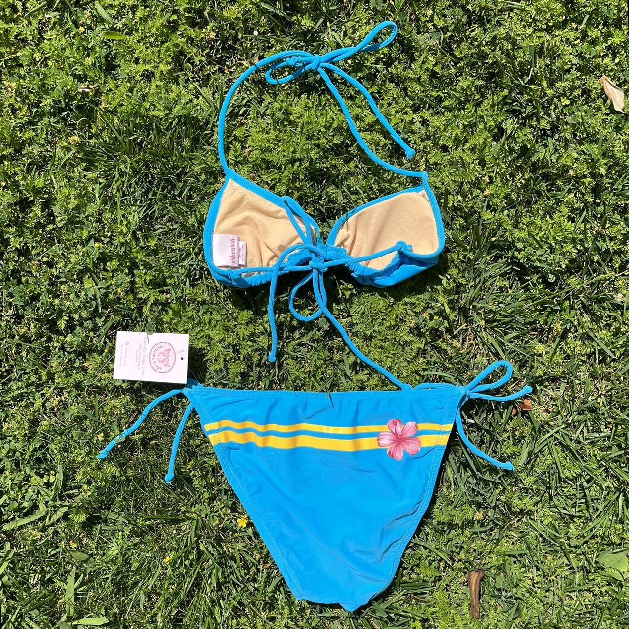 Xhilaration Women's Blue and Pink Bikinisandtankinisets Depop
