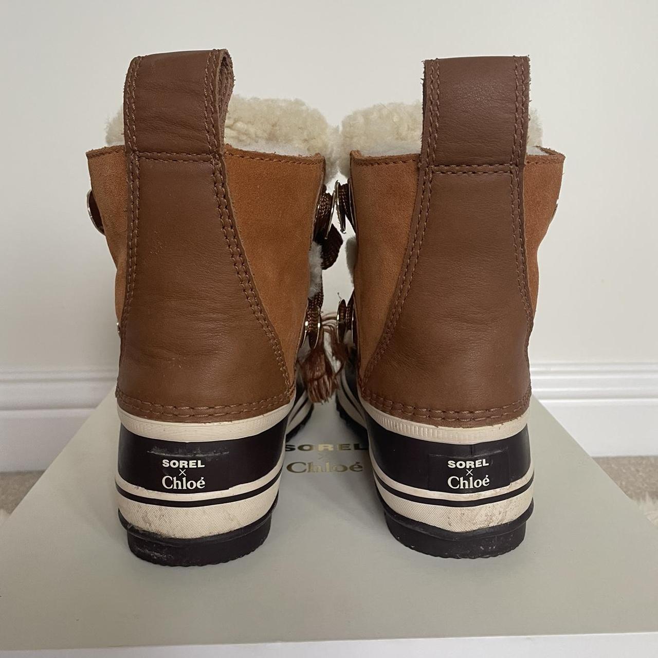 Chloe x Sorel snow boots. Size 36 UK Tan brown. Depop