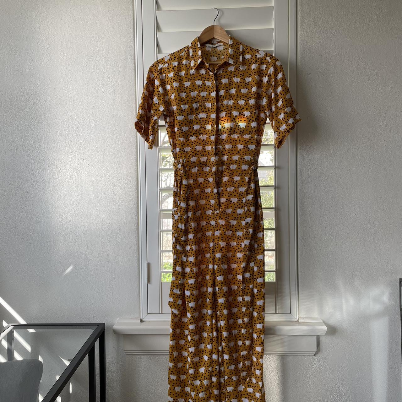 Stunning yellow sheep print jumpsuit from. Depop