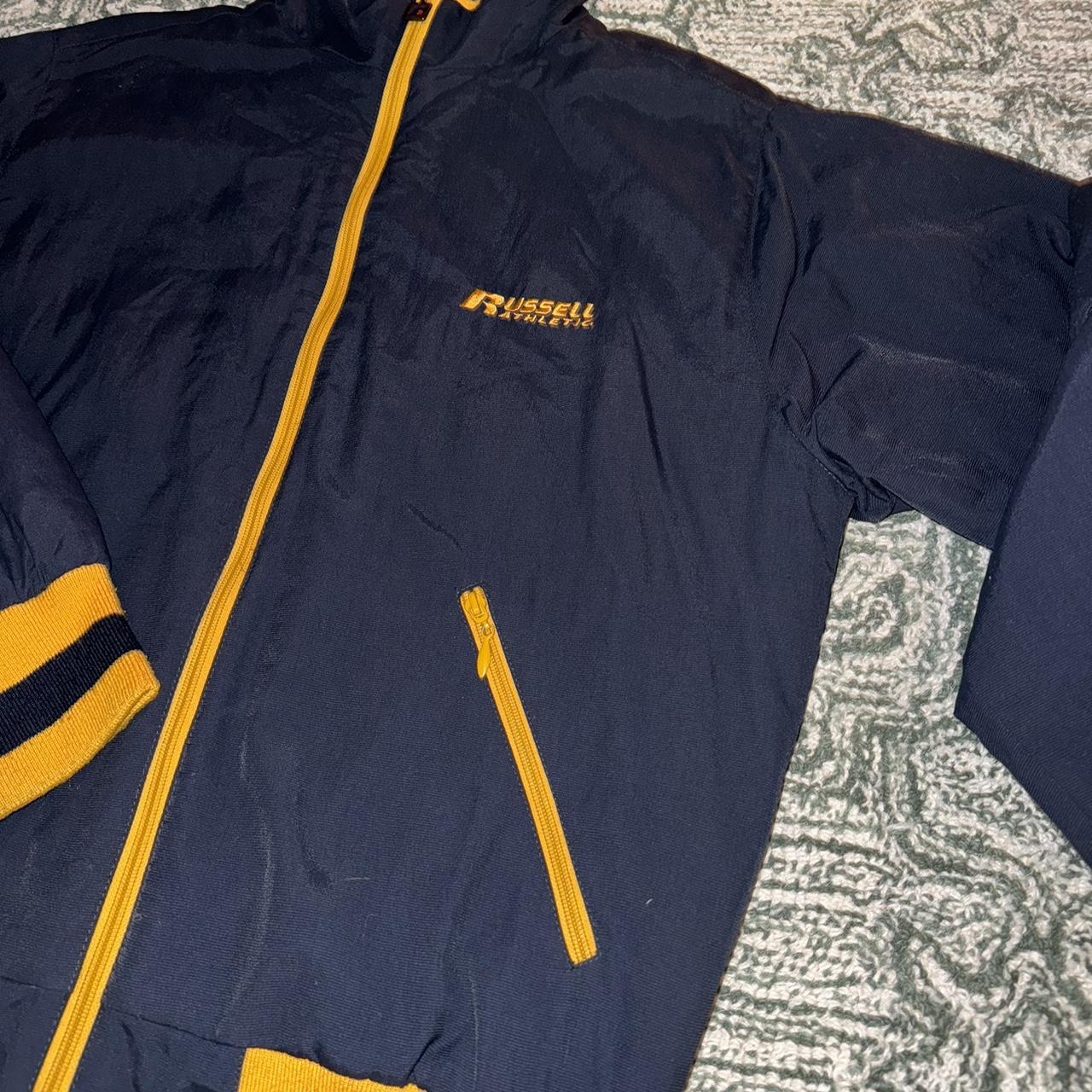 Vintage Russell Athletic bomber Jacket/coat Navy... Depop