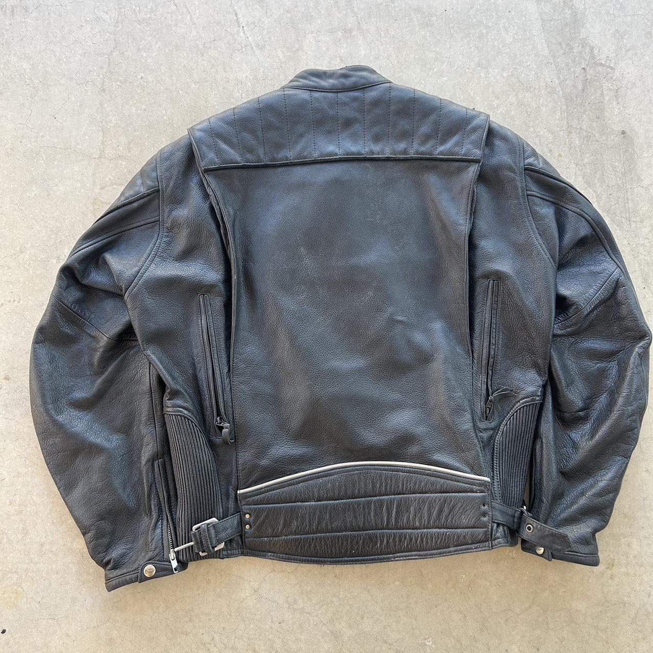 Genuine Leather Power Trip Motorcycle Jacket size... - Depop