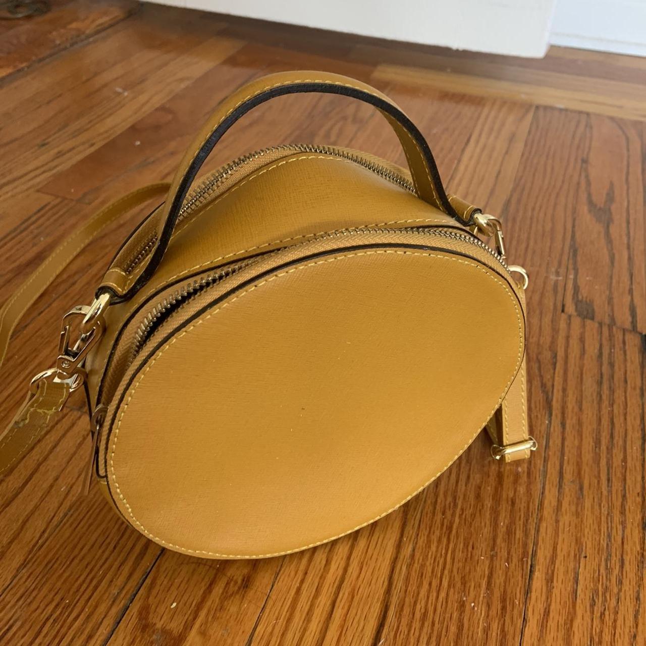 Italian Leather Circle Crossbody Bag