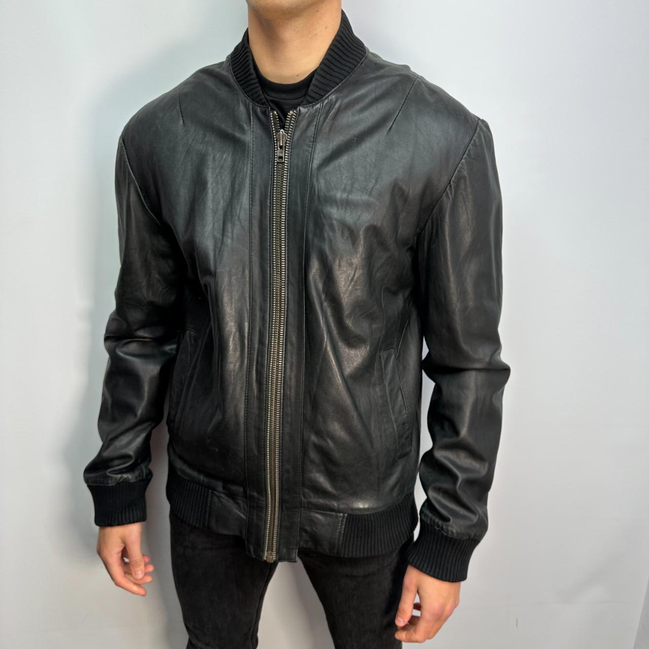 Vintage True Religion 100% leather bomber jacket Depop