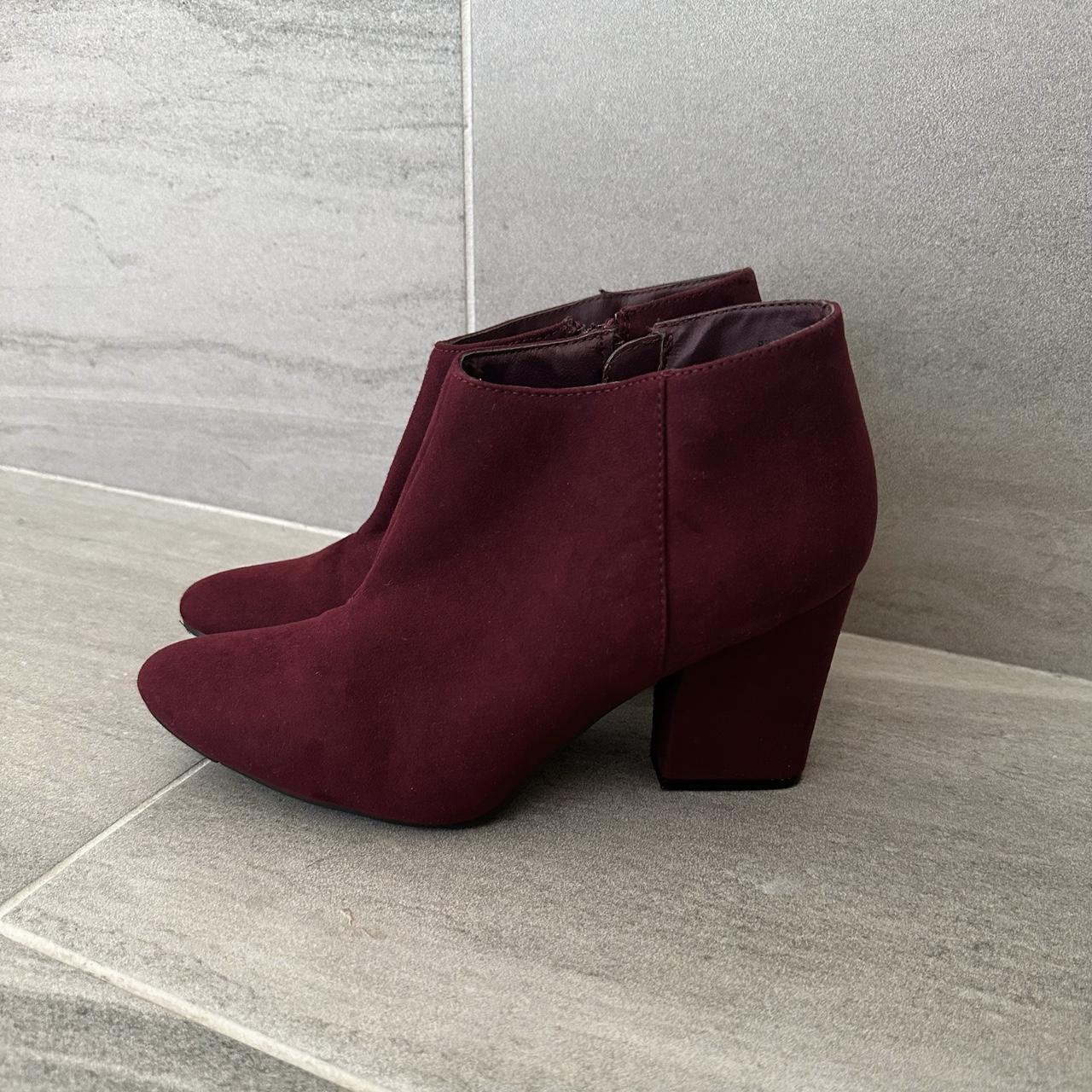 womens burgundy boots uk