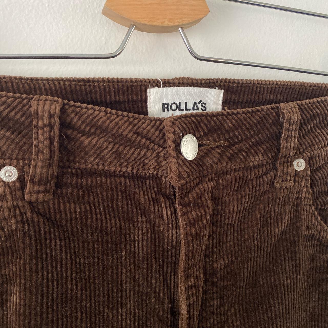 Rollas Dusters High Rise Slim Brown Corduroy Size... Depop