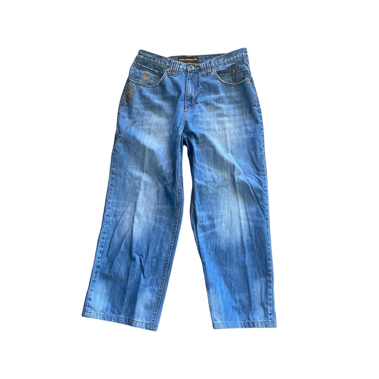 y2k rocawear baggy jeans 🤞 size 36 cool pocket... - Depop