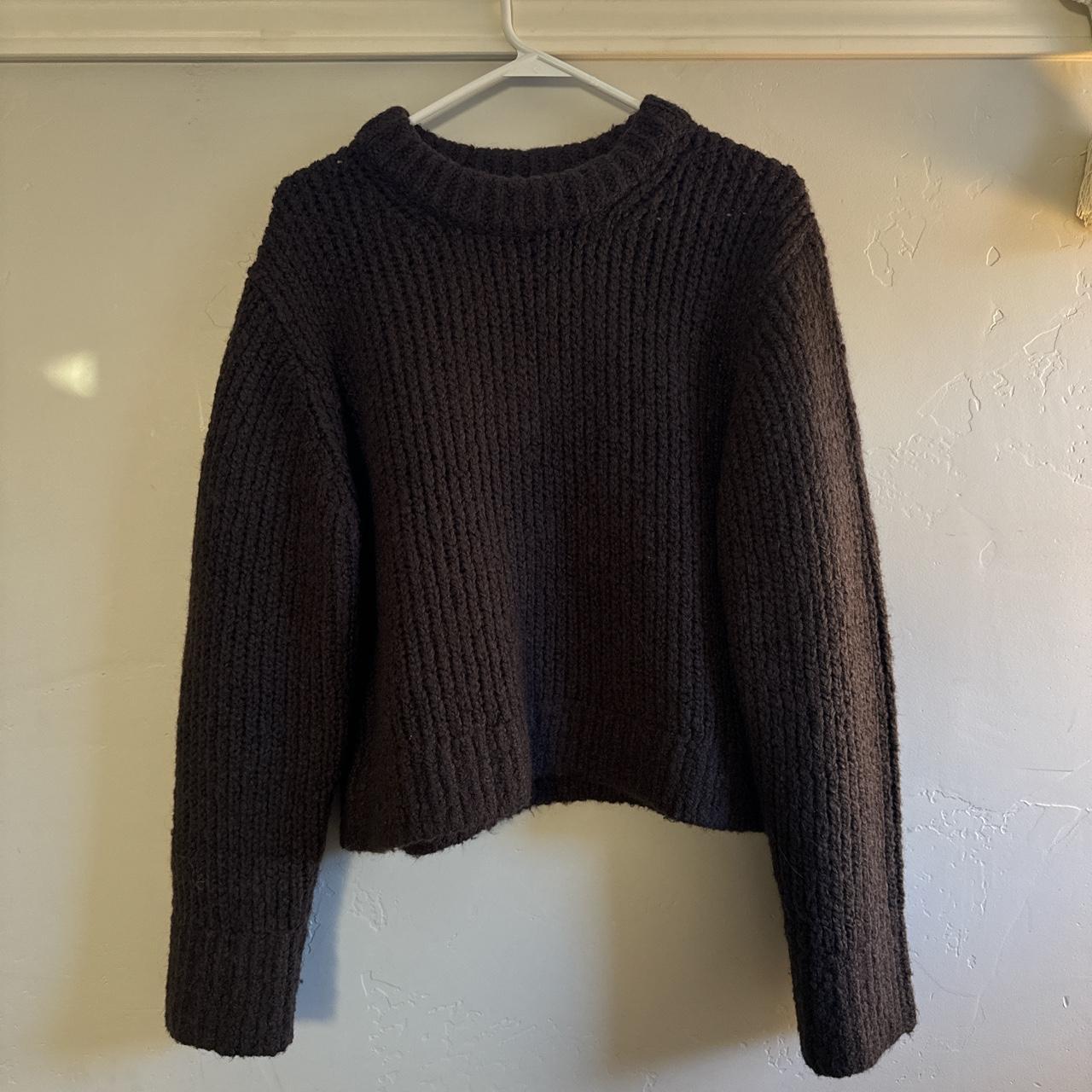 Chunky Knit Brown Weekday H&M Sweater -boxy... - Depop