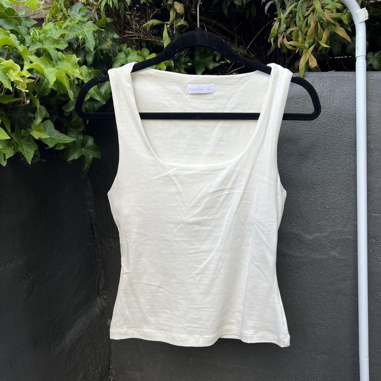 Kookai White singlet Size 2 Hardly worn, good... Depop