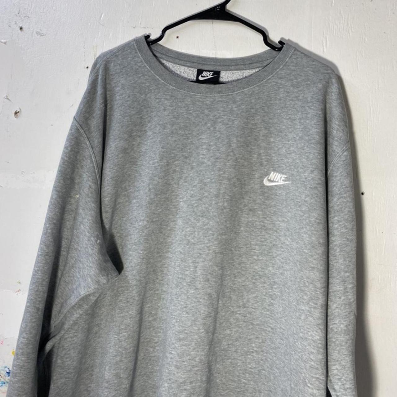 Y2K Nike Gray / white embroidered swoosh logo Long... - Depop