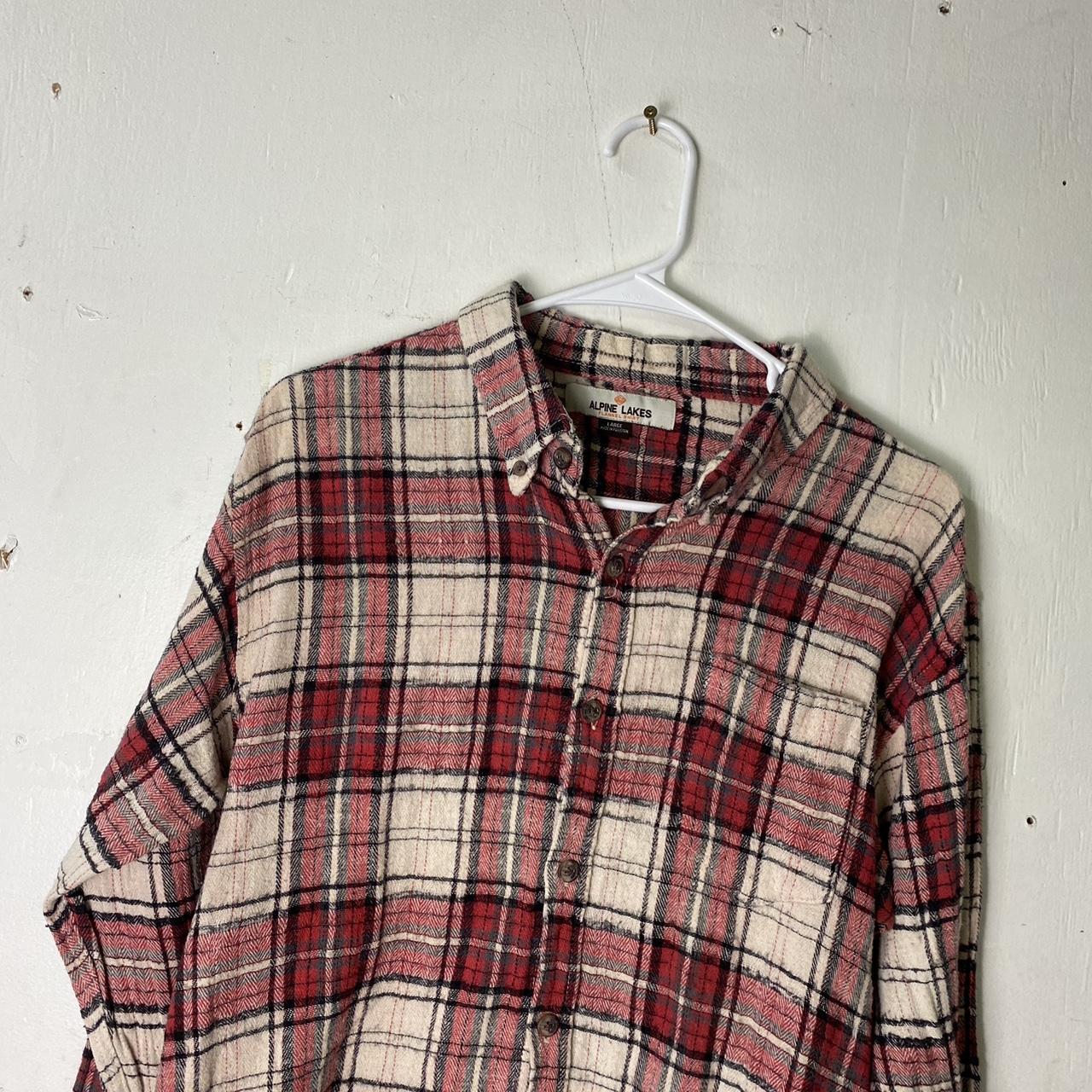Women’s alpine lake flannel shirt Cream white ish... - Depop