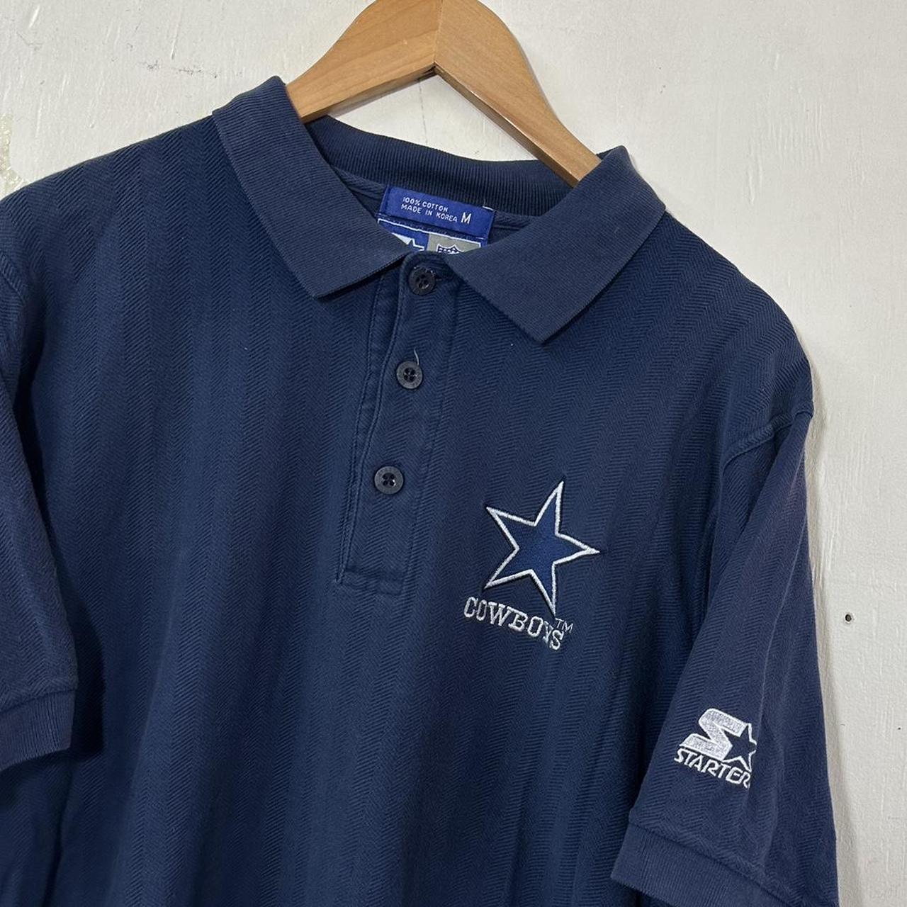 Vintage 90's Dallas Cowboys NFL White Collar Polo Shirt 