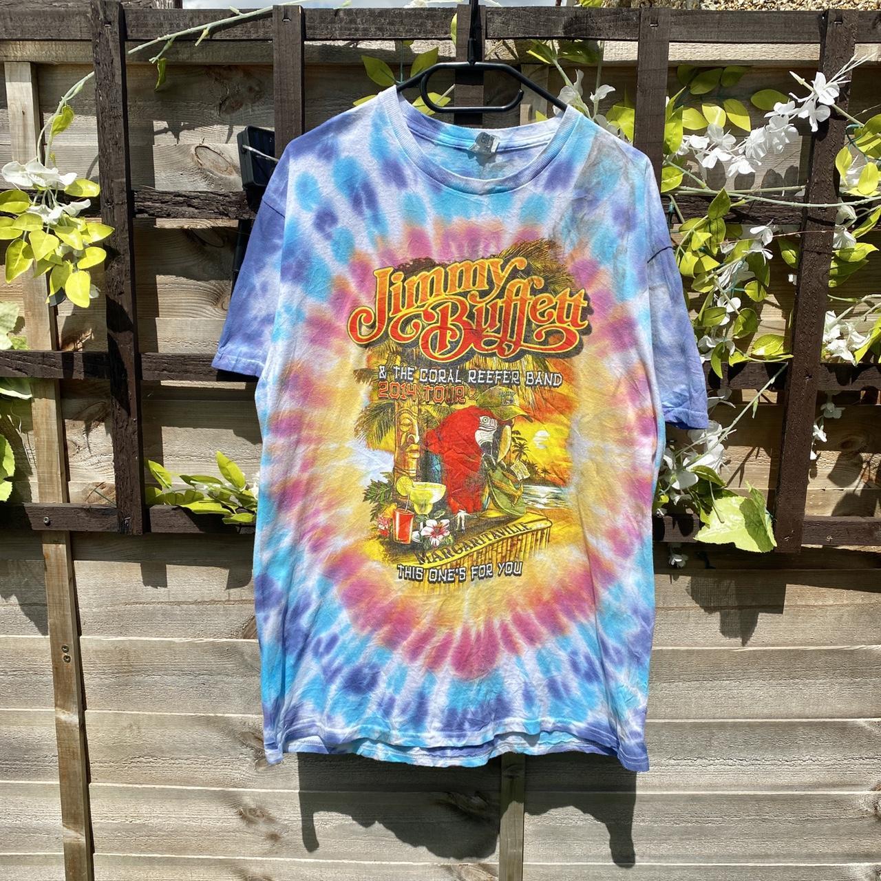 Jimmy Buffet coral reefer band tie dye T-shirt small... - Depop