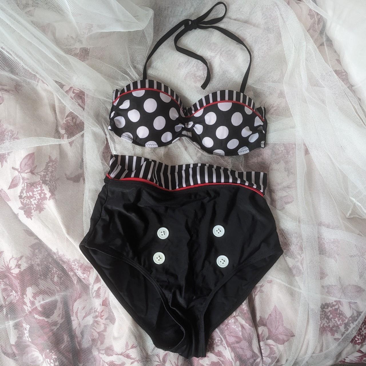 High Waisted 1950s Style Retro Bikini Set Swimwear Depop   P0 