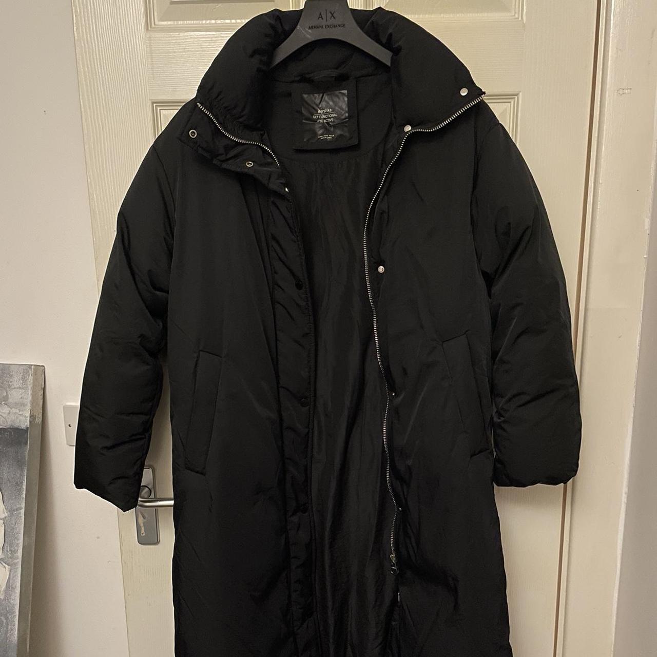 Padded Puffer Bershka Puffer Jacket In Longer Length In Black