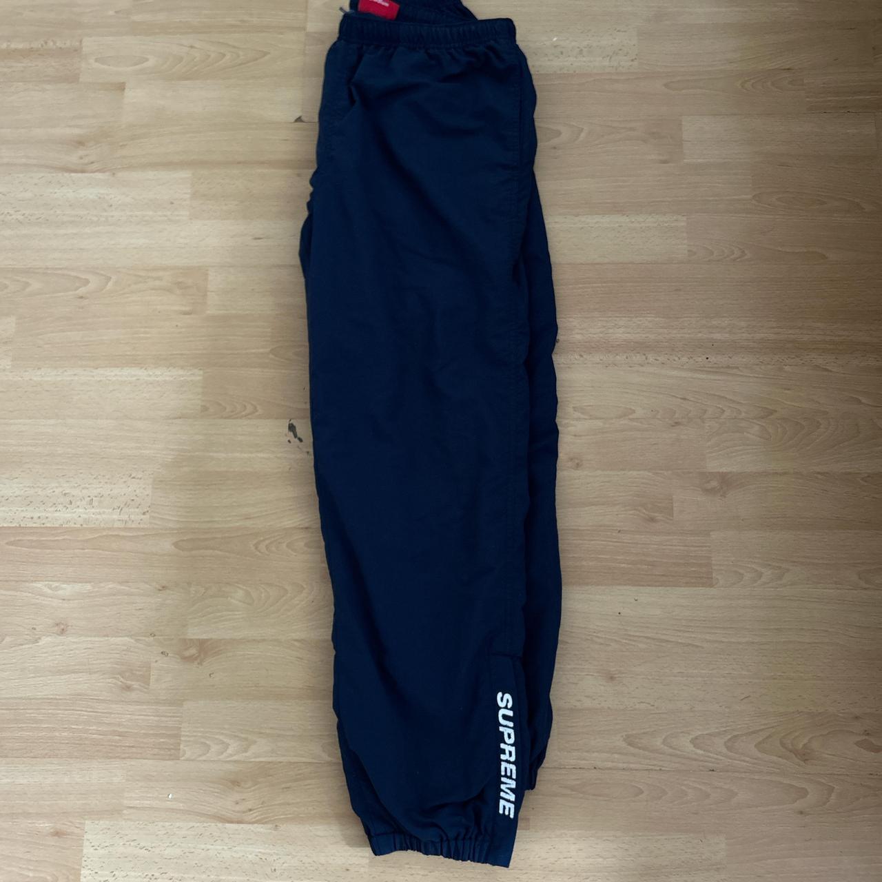 Navy Supreme Trackpants, Very Solid Condition Bar A - Depop