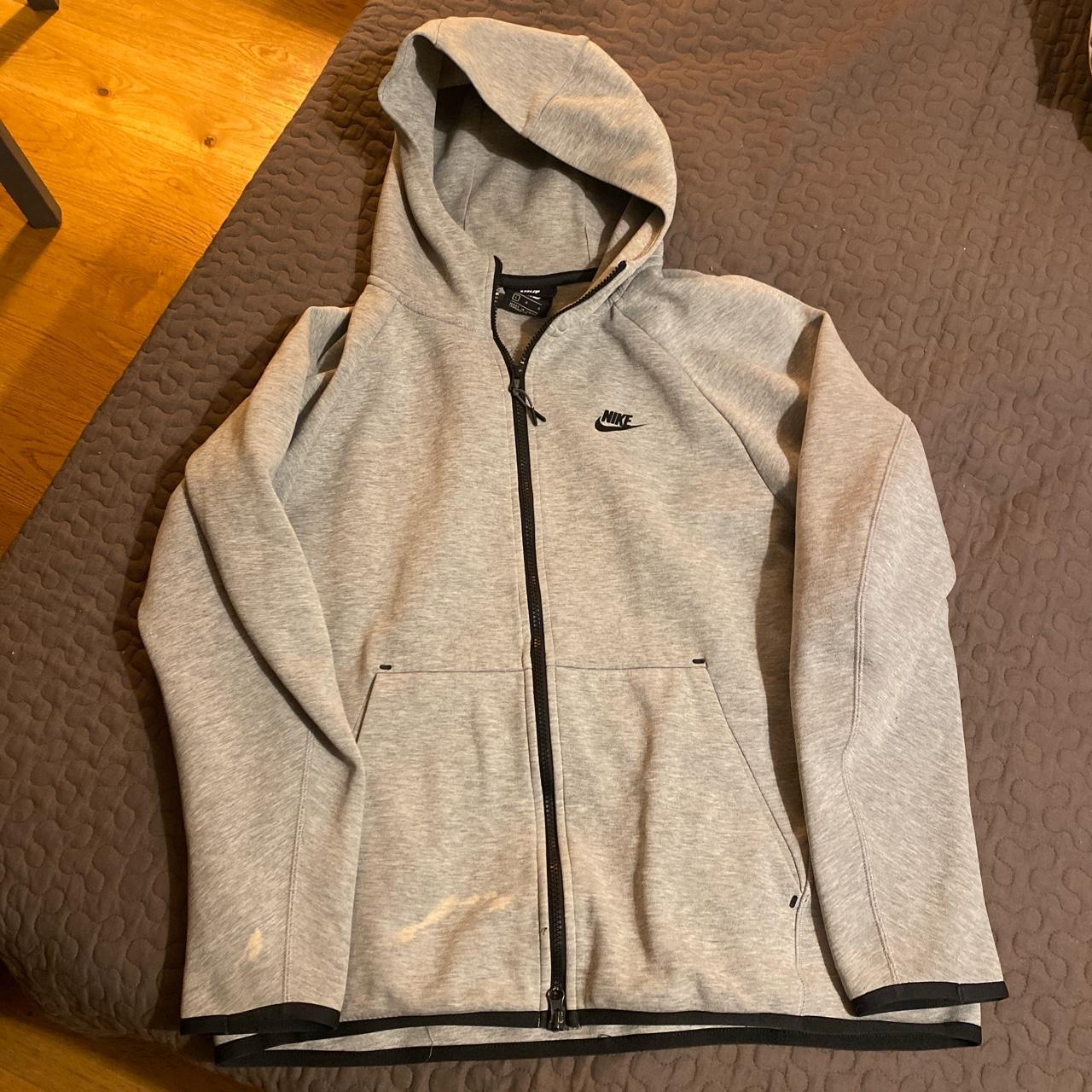 Nike tech fleece hoodie Grey Got bleach stains on it... - Depop