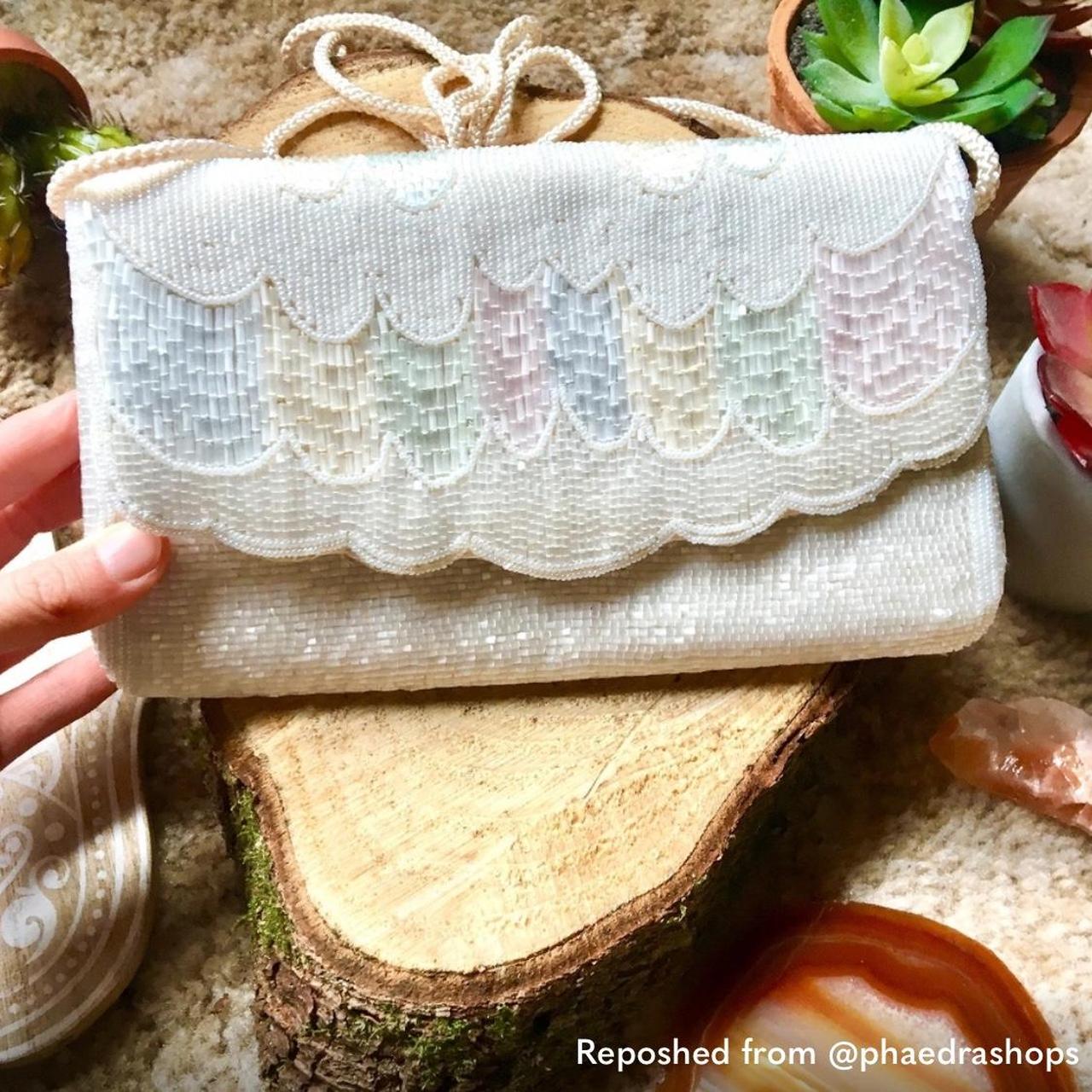 Cream lace hot sale clutch bag