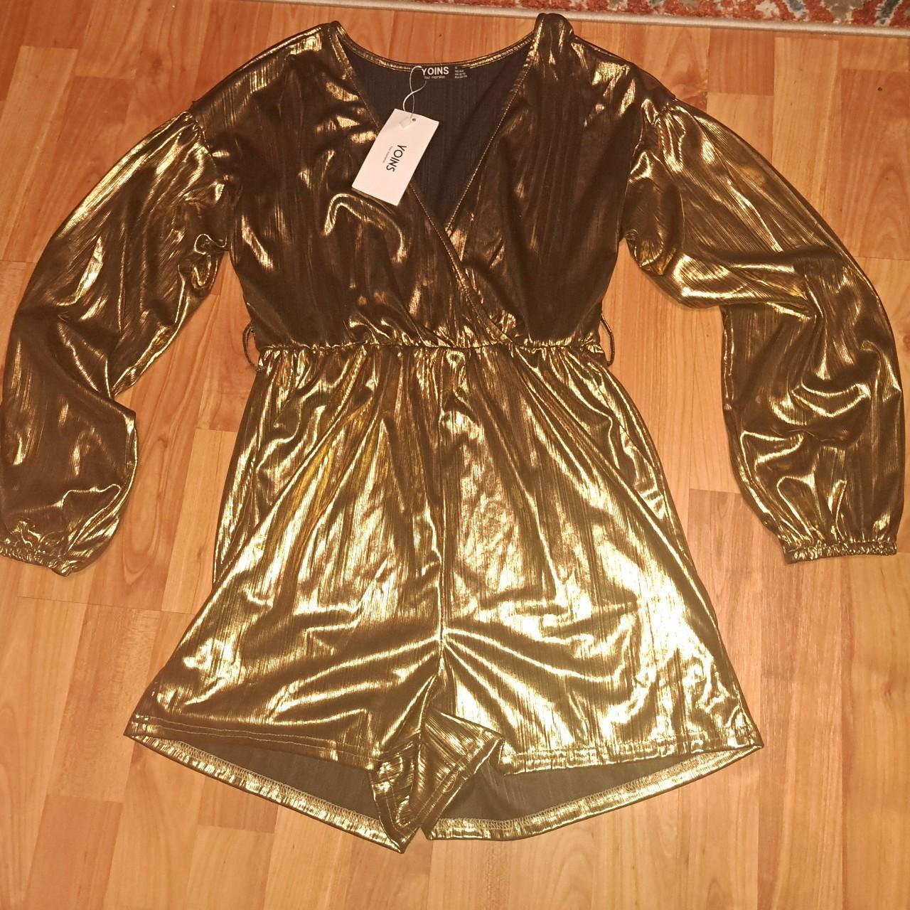 Metallic gold romper online