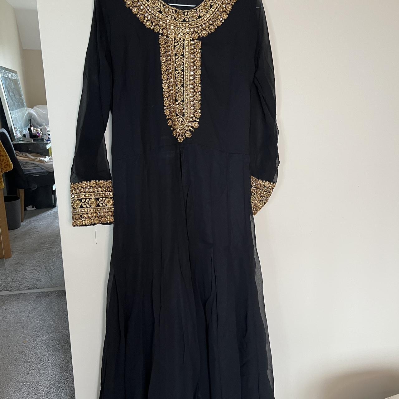 Black and gold Indian dress - worn please see 3rd... - Depop