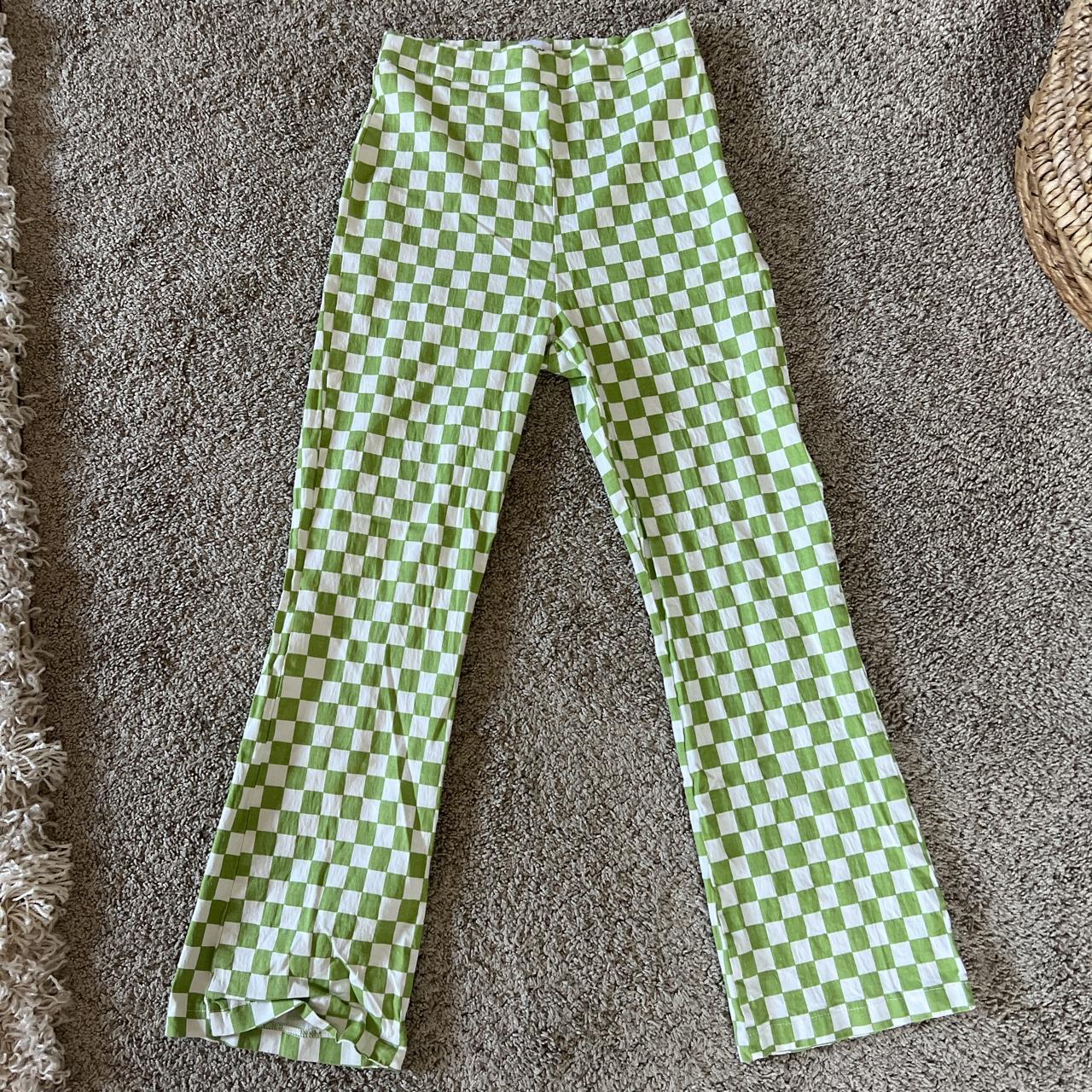 Verge Girl Women's Green and White Trousers | Depop