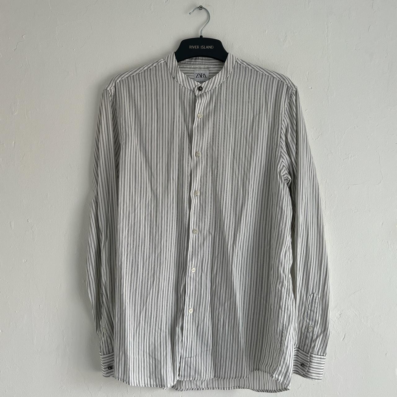 Zara Men's White and Grey Shirt | Depop