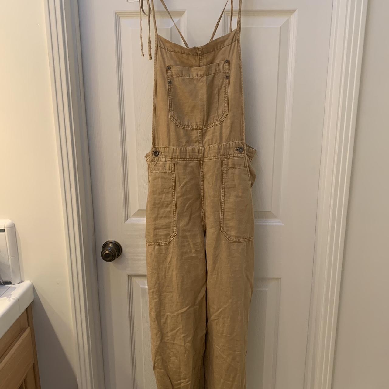 Women's Tan Dungareesoveralls Depop