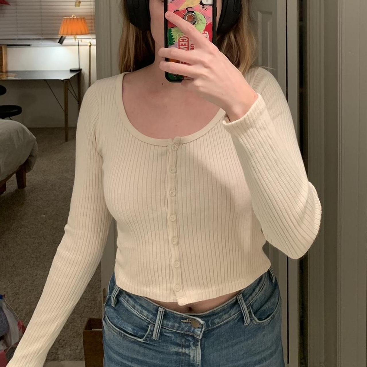 Brandy Melville Women S Cream Jumper Depop