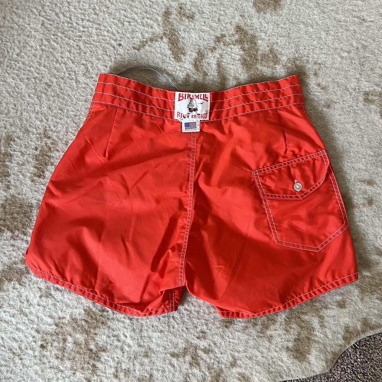 Vintage Birdwell beach britches Swim shorts Red... - Depop