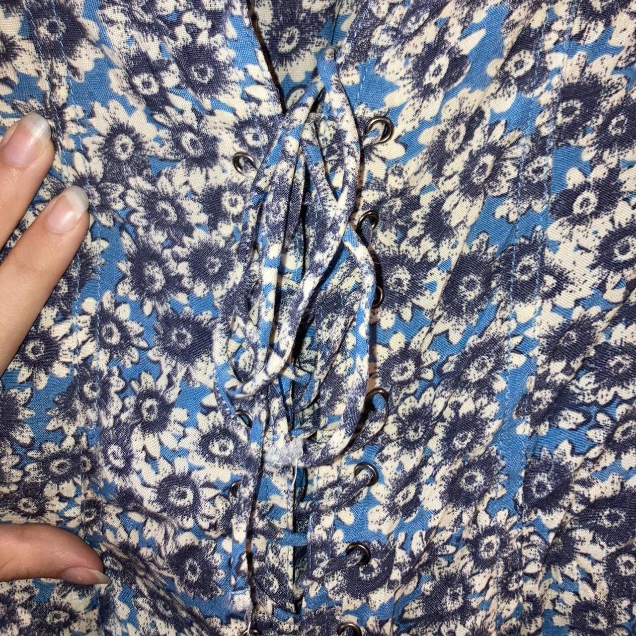 Free People lace up sunflower dress!! It had buttons... - Depop