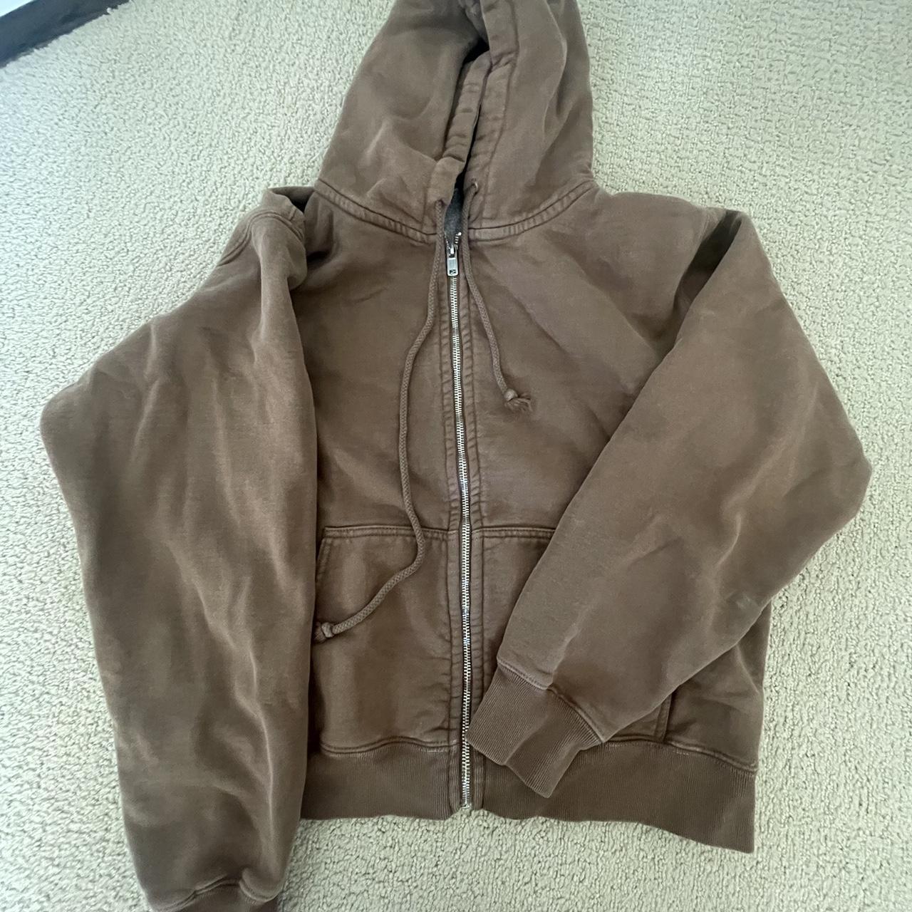 Brandy Melville brown zip up. Perfect condition just... Depop