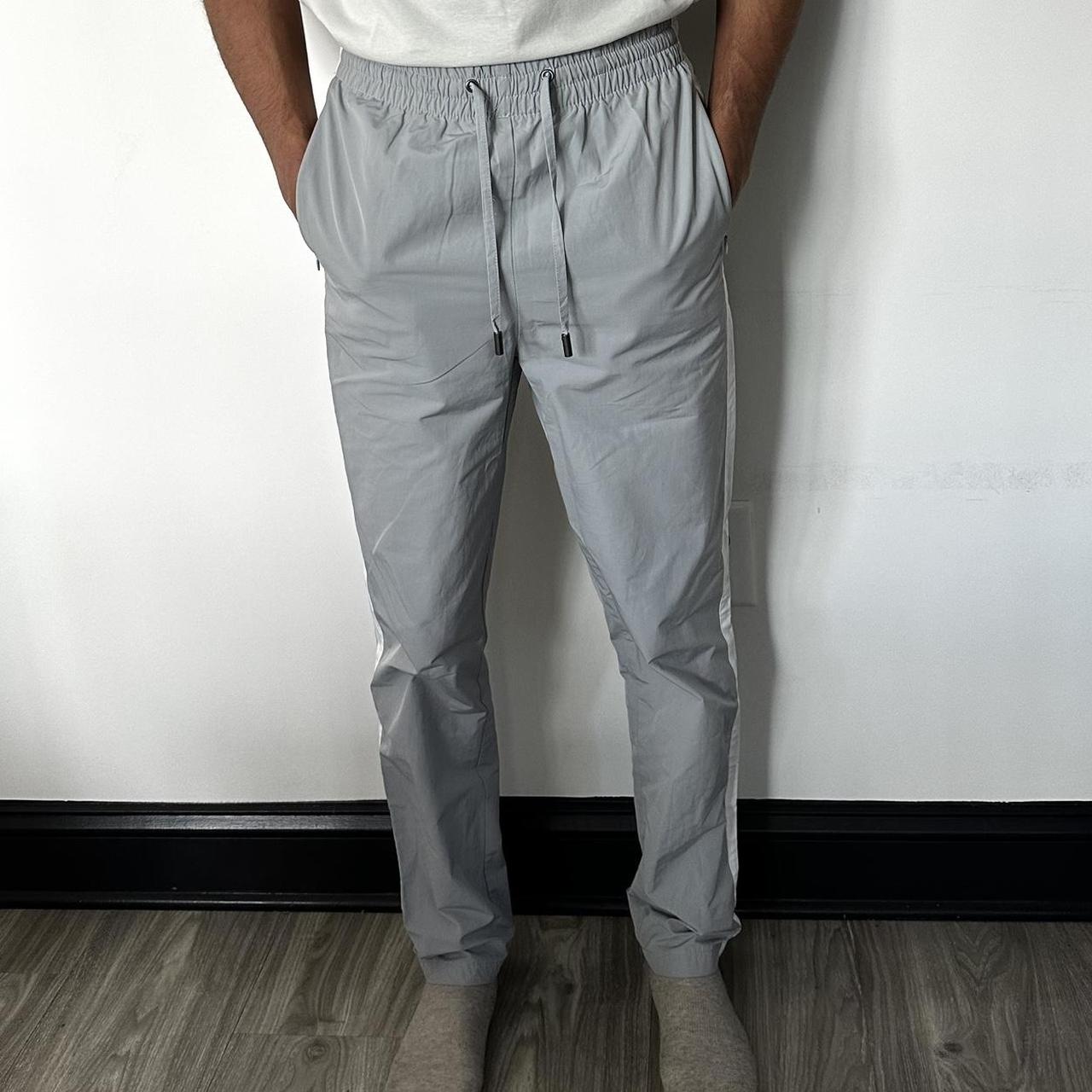 Native Youth Men's Grey and White Trousers