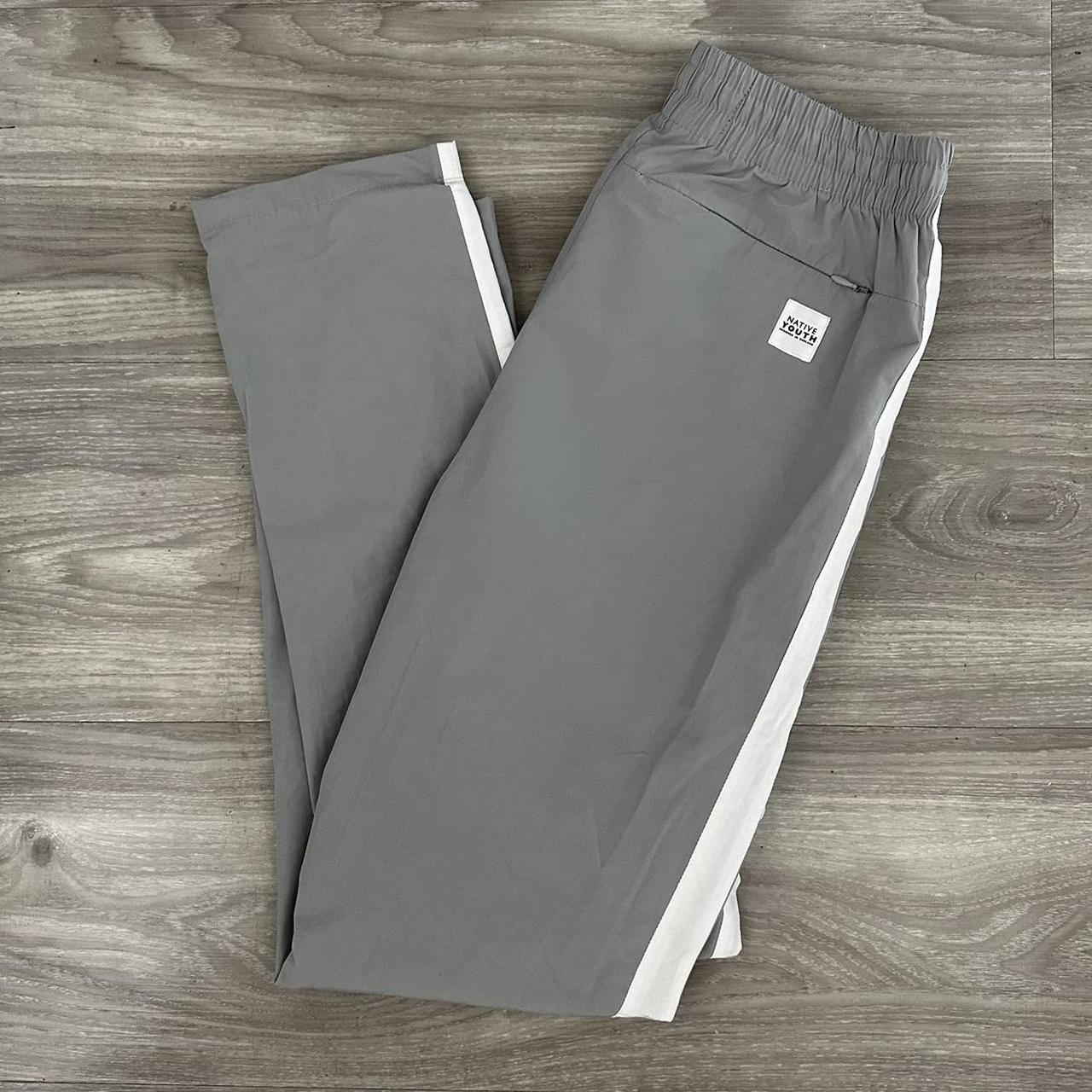 Native Youth Men's Grey and White Trousers (2)