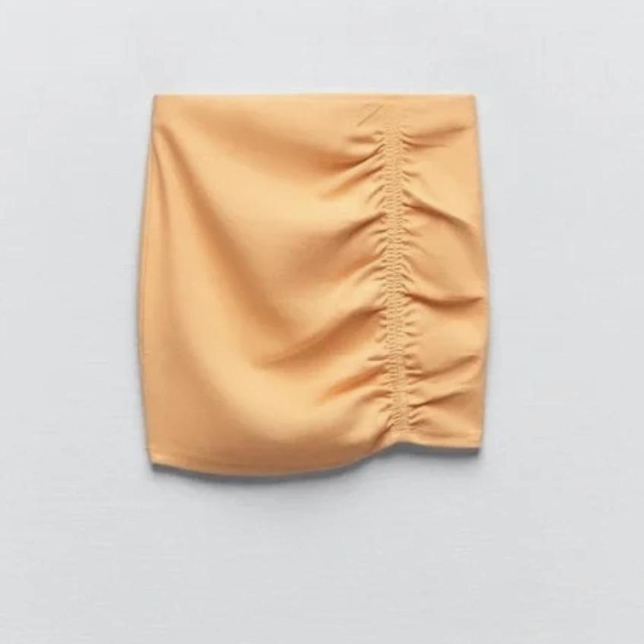 Zara Women's Orange Skirt Depop