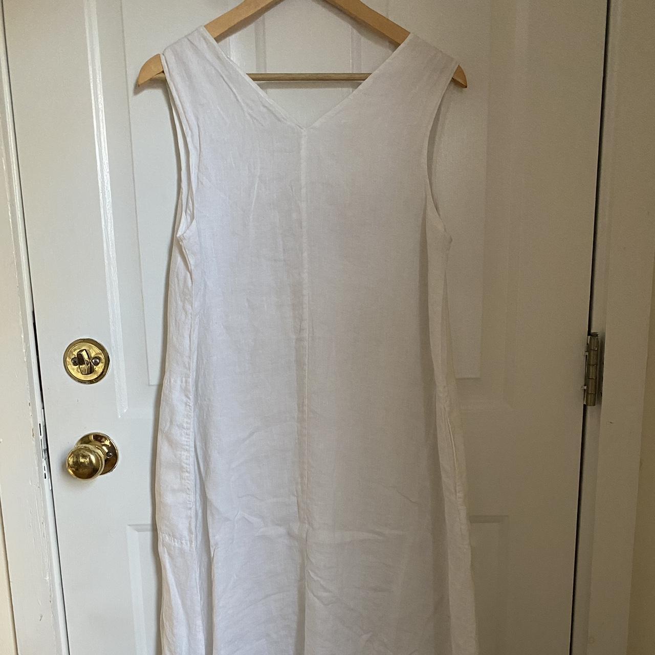 Eileen Fisher Women's White Dress | Depop