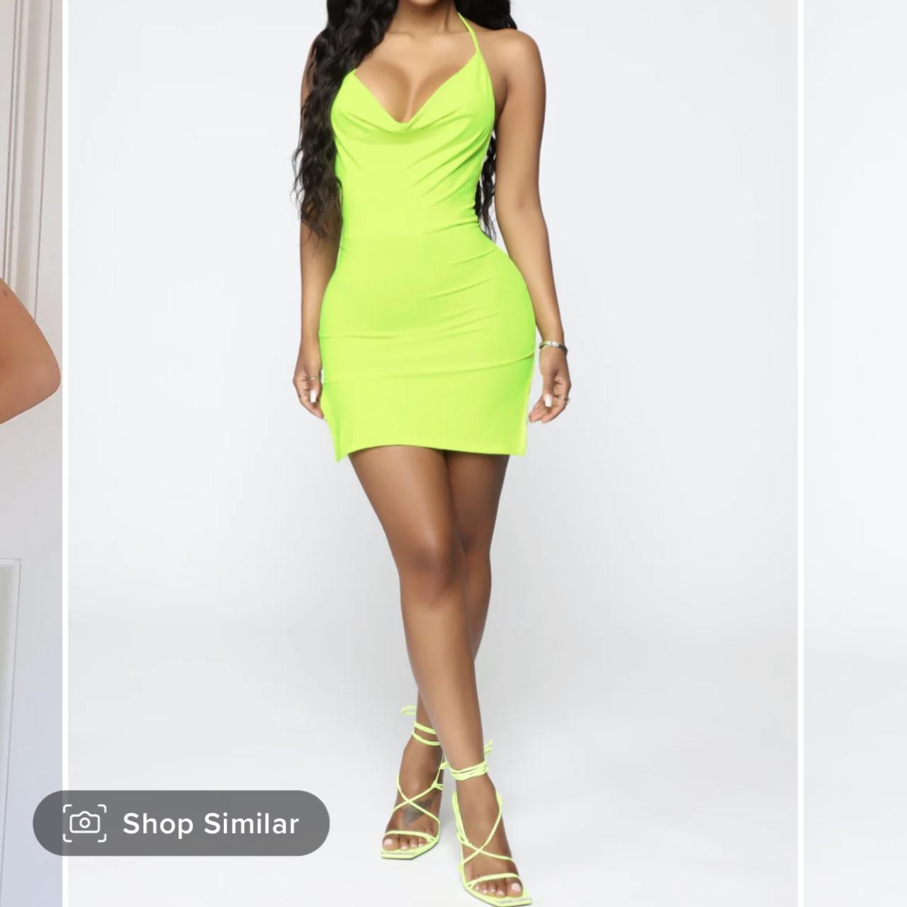 Fashion nova shop lime green dress