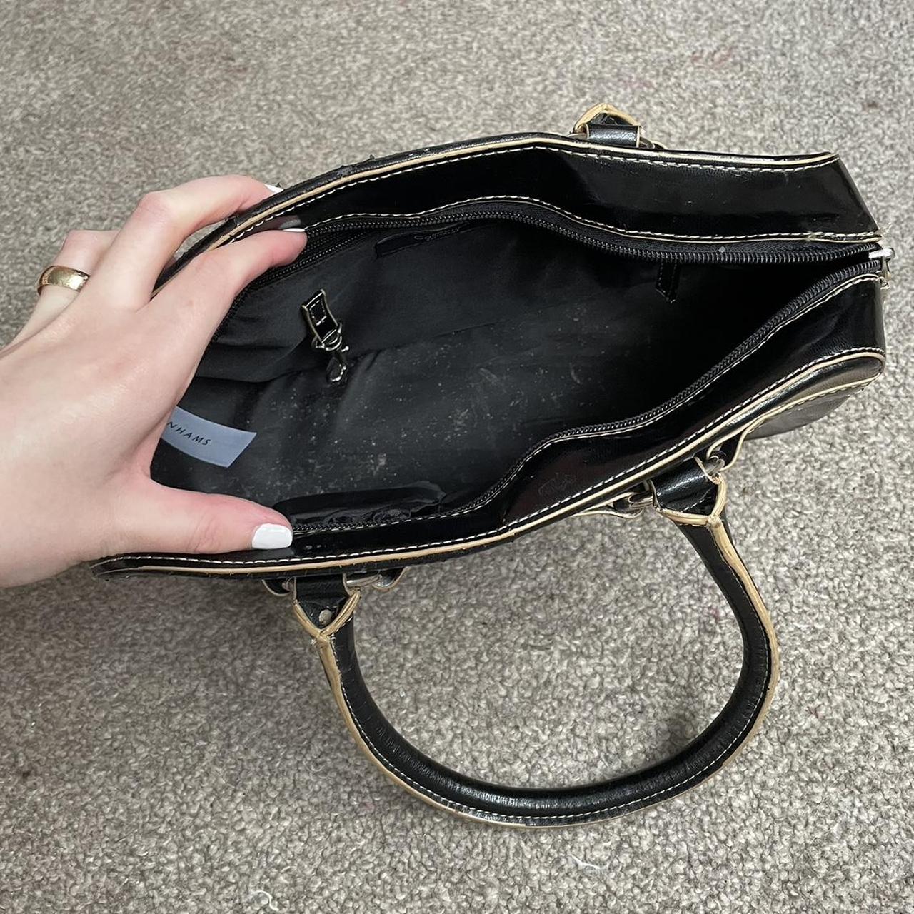 Vintage 2000s Debenhams black mini bag with silver o... Depop