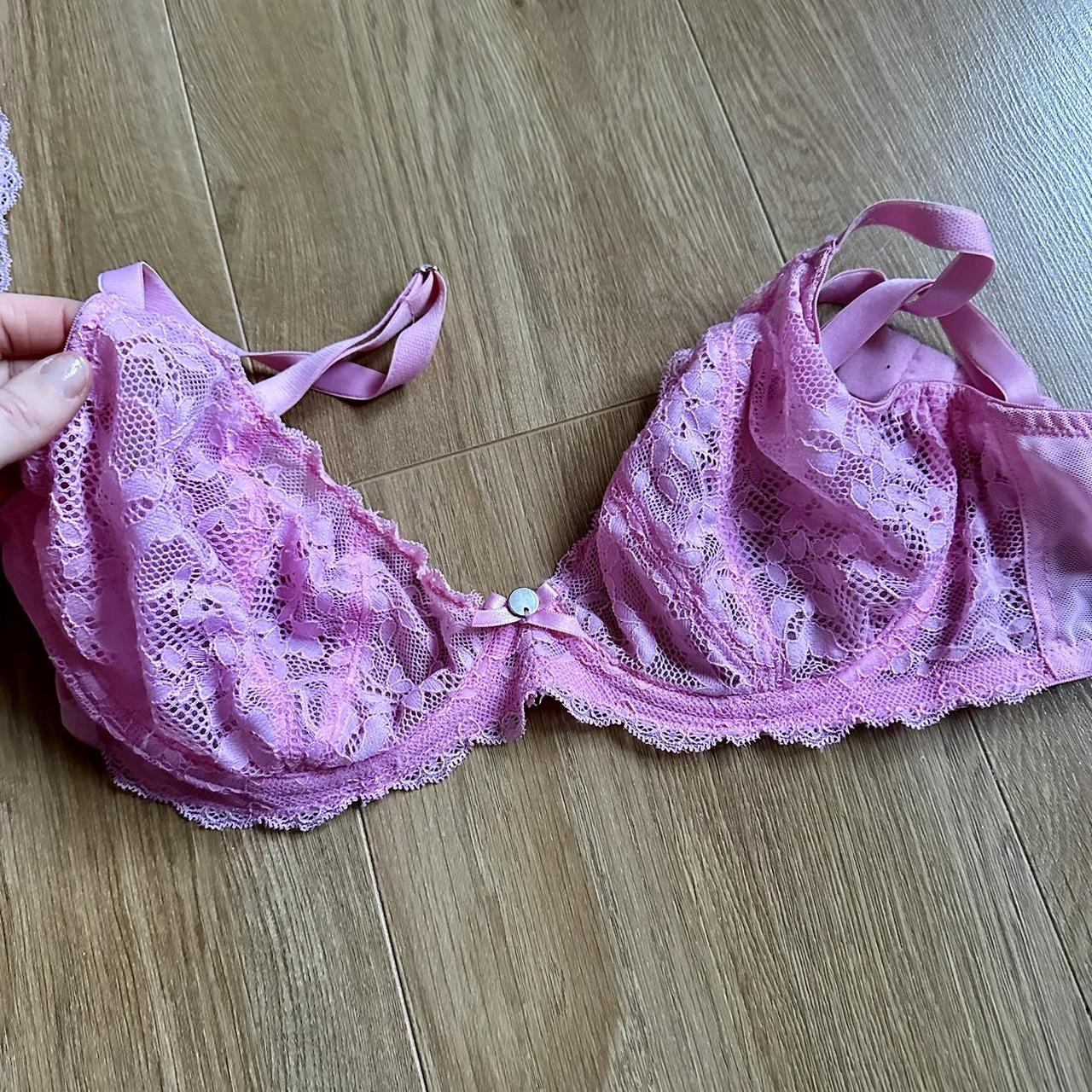 boux avenue mollie unpadded plunge bra in pink - - Depop