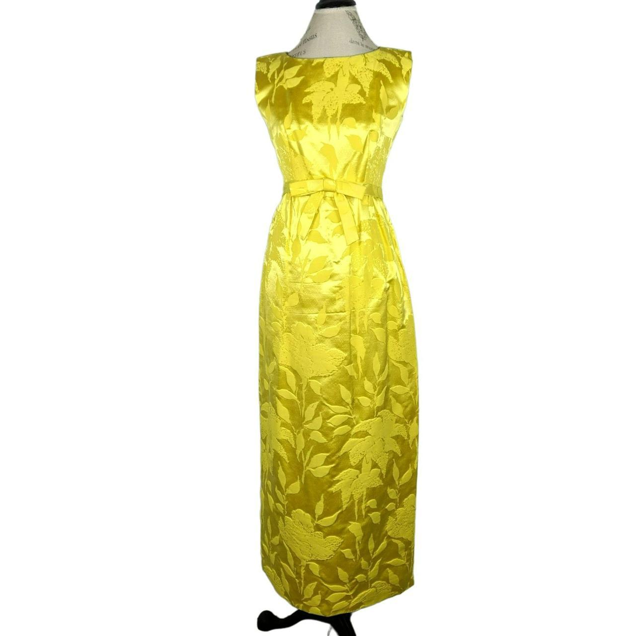 Vintage Tissu Staron Paris Canary yellow brocade... - Depop