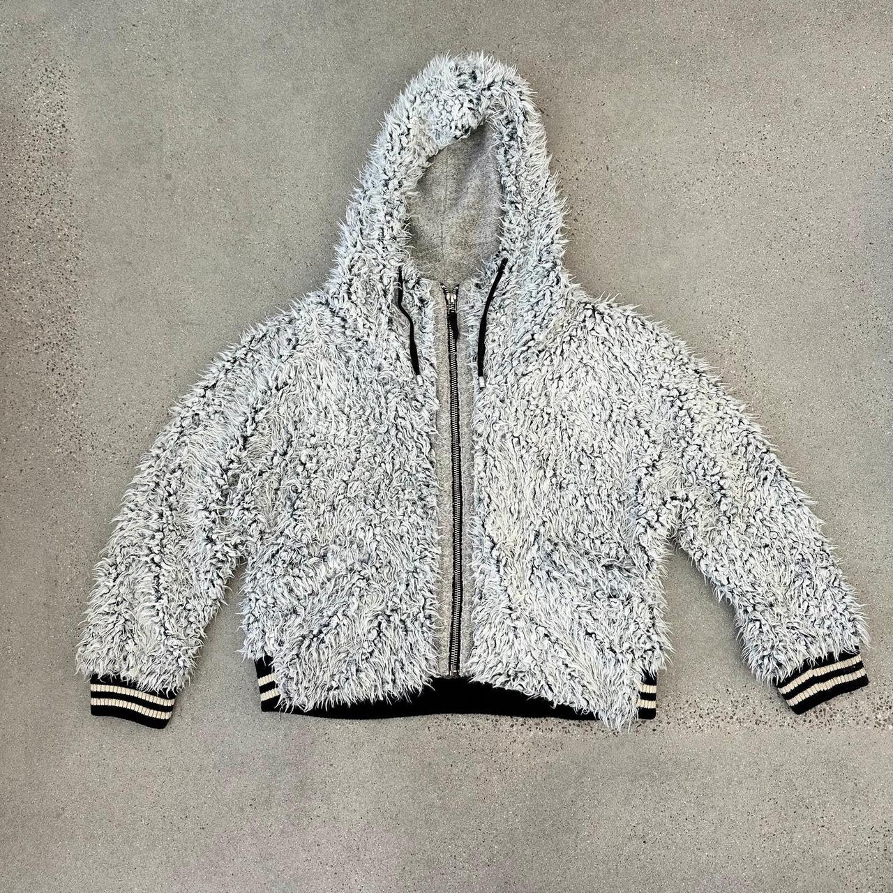 Free People Fluffy Dolman Varsity Jacket w Hood sz