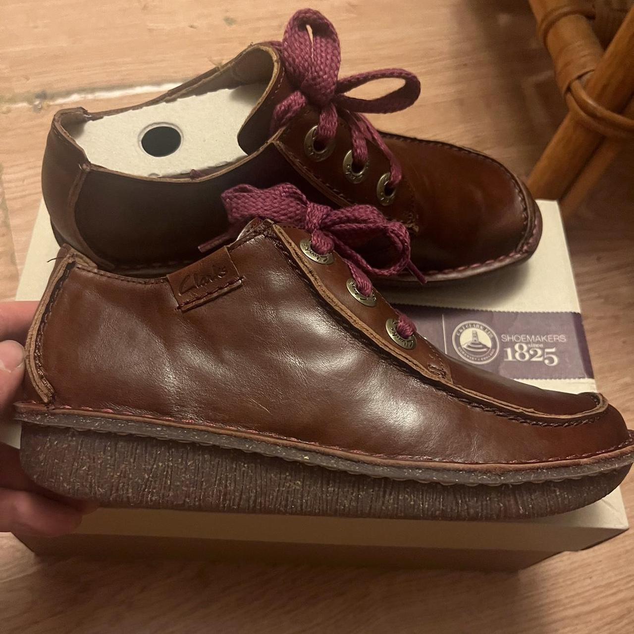 Clarks Funny Dream Tan Leather Shoes Unworn, | Depop