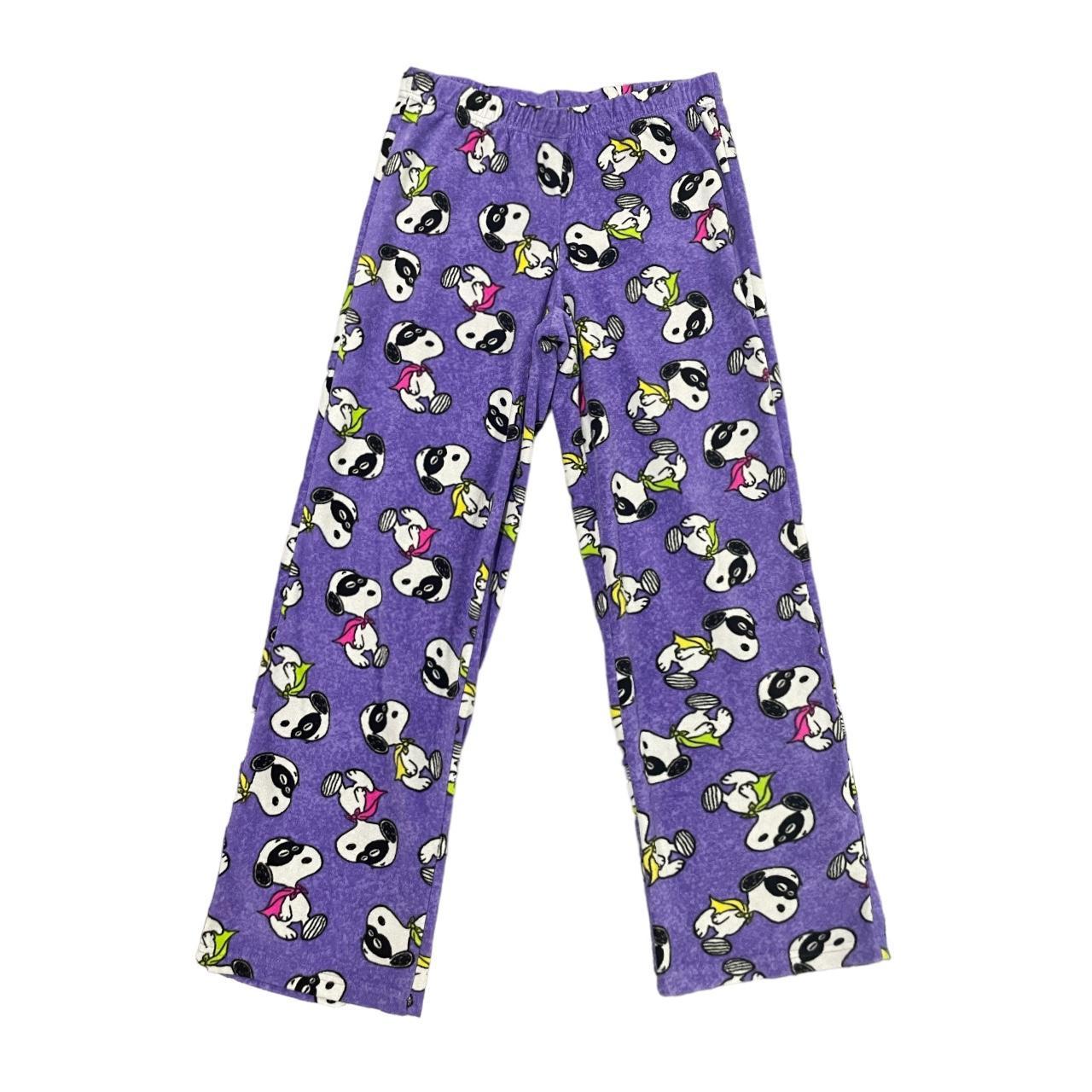 peanut snoopy pajama pants💋 the cutest purple... - Depop