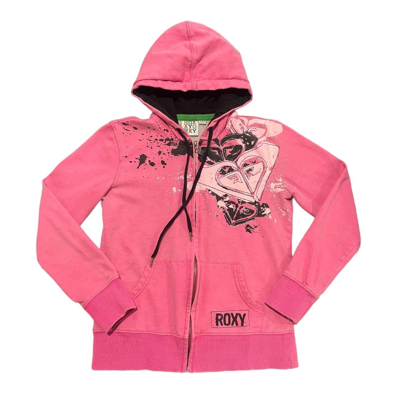 pink & black Roxy zip up jacket💋 only 1 available,... Depop