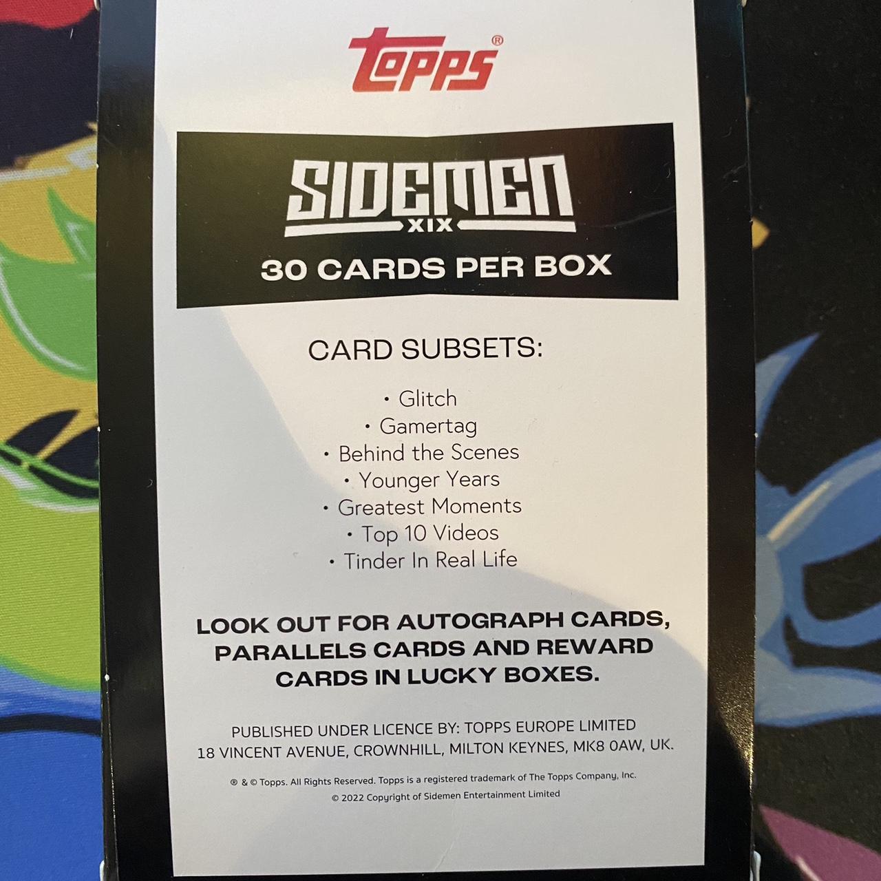 Sidemen Topps Sidecards Boxes Great for display - Depop