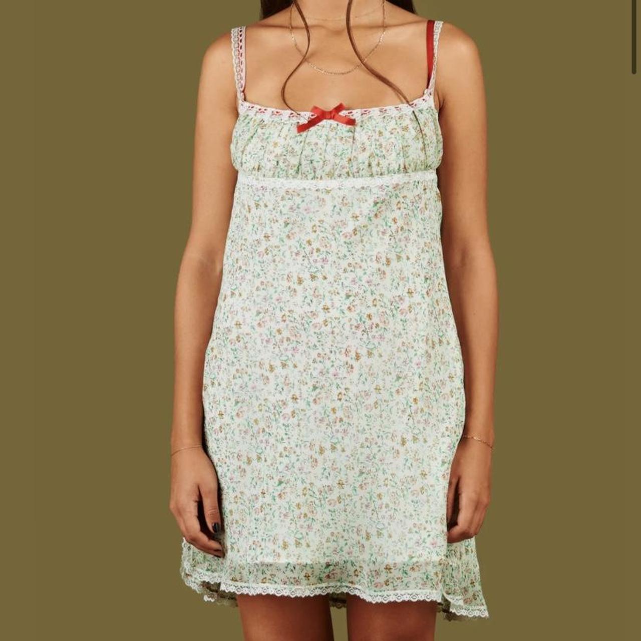 DEPOP PAYMENTS ONLY unif off white floral xo dress... Depop