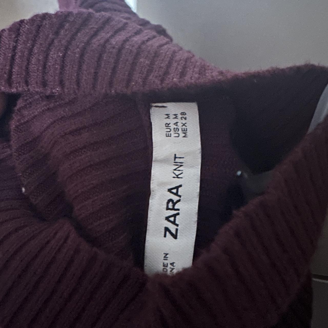 Zara Knit Burgundy Turtleneck. Size M. Worn once,... - Depop